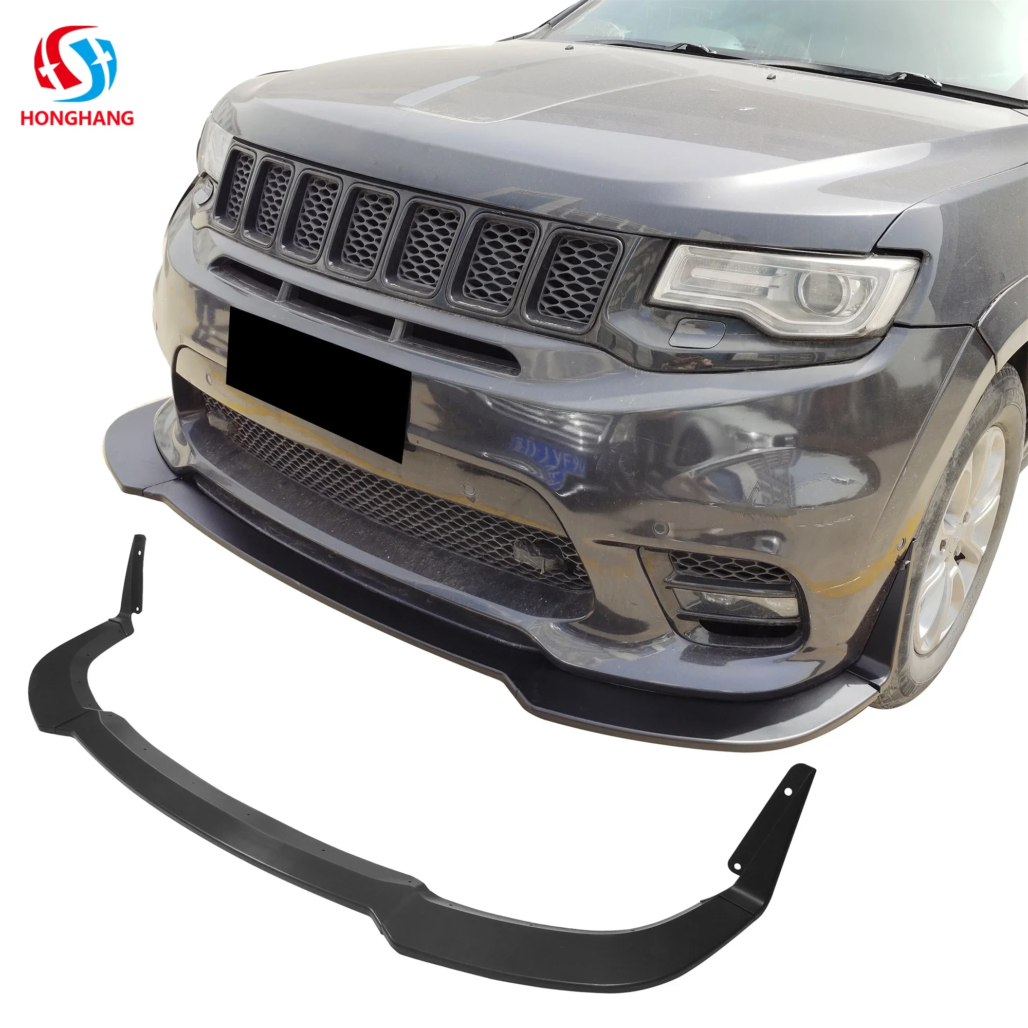 honghang auto parts carbon fiber 5-stage front bumper lip splitter for do-dge durango front lip body kit accessories 2018