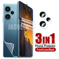 3IN1 Water Gel Film For Xiaomi Poco F5 Pro F4 F3 X4 GT X5 X3 NFC Screen Protector+Back Hydrogel Film+Lens Glass For PocoF5 F5Pro