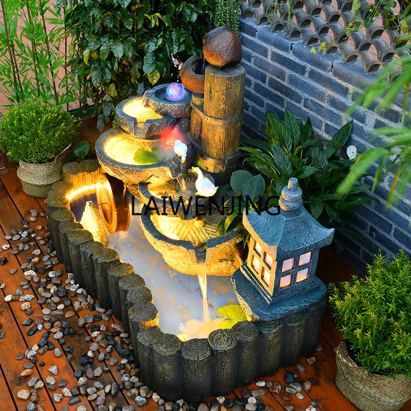 HLZ fish pond flowing water table pool fish tank decoration clay pot fountain water feature