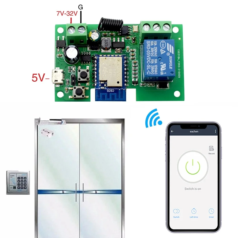 Умный переключатель Alexa Tuya Smart Home 1CH 10A Беспроводной переключатель Wi-Fi Релейный модуль Пульт дистанционного управления Выключатель света Alexa Google Home