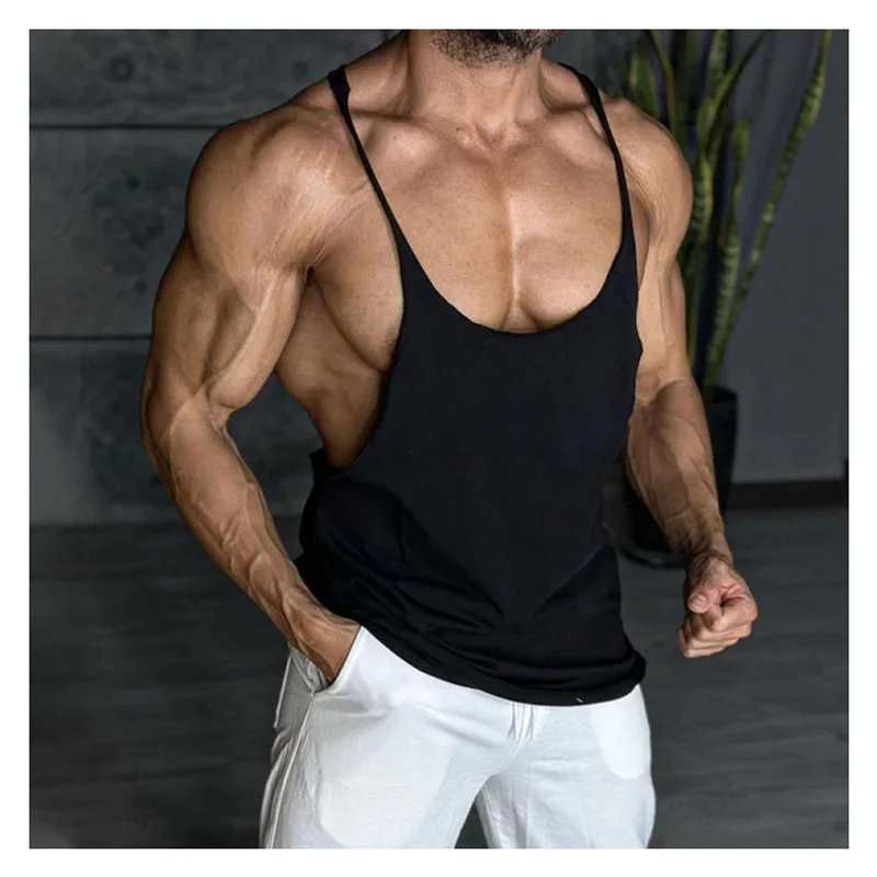 Basketball Fitness Sports Vest Tank Top Men Men\'s Short Sleeve Tee Men\'s Clothing Sleeveless T-shirt for Men Summer Black Vest