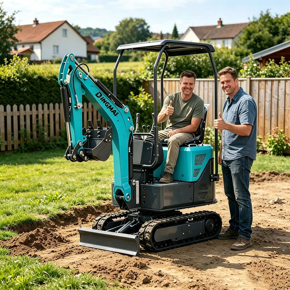 Customizable Mini Excavator 1 Ton Micro Digger Hydraulic Crawler Machine for Patio Deck Hardscaping Paving Landscaping Work