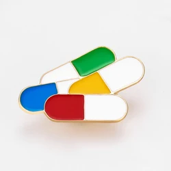 Catuni Colorful Medical Pharmacy Enamel Brooch Pin Medicine Coat Lapel Lanyard Bag Badge Accessories Gift for Pharmacist Student