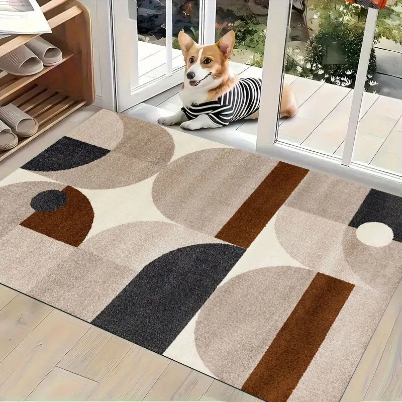 Tropical palm leaf 2D printed doormat in vibrant blue gradient for summer season display in malls cafés and hotel lobbies