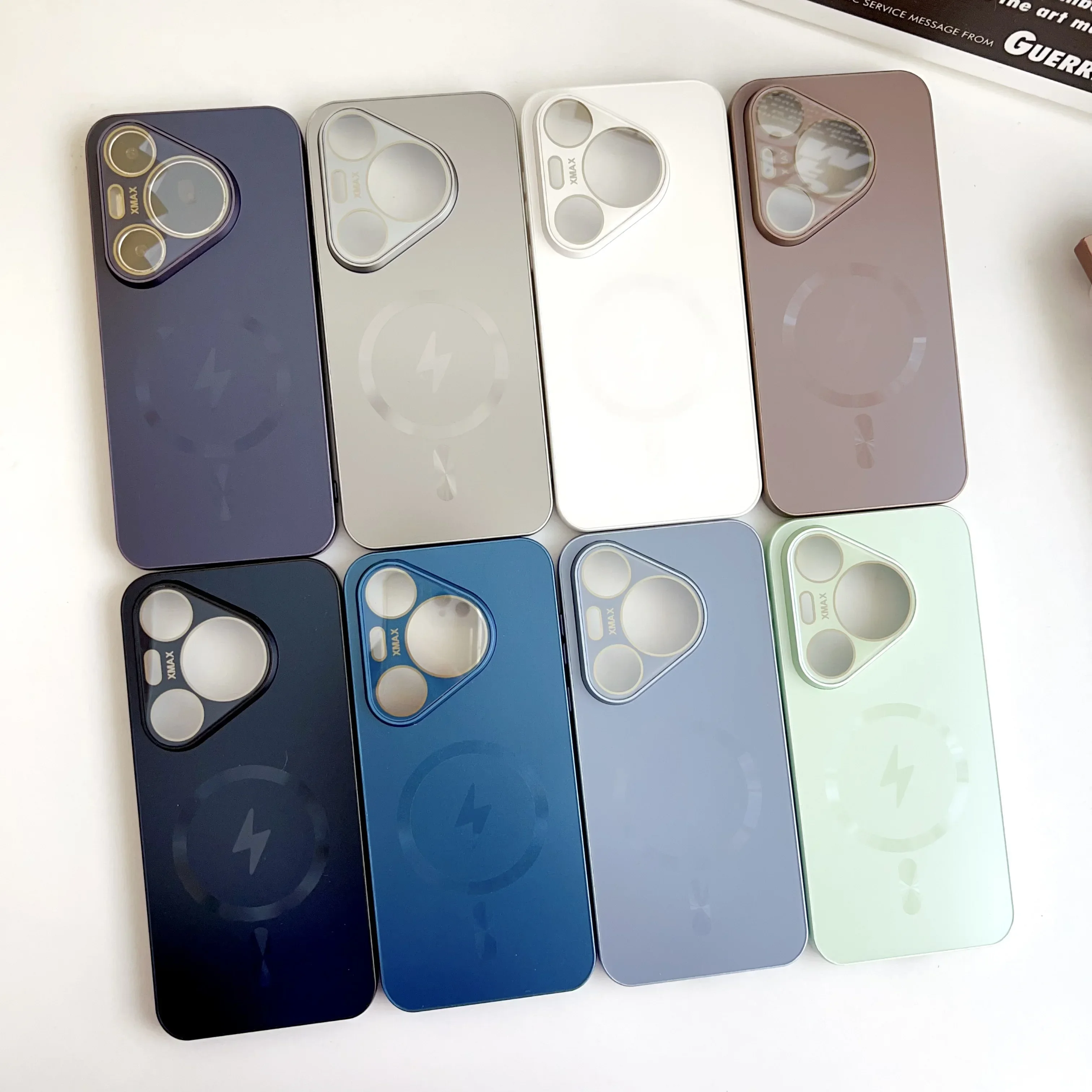 Ультратонкий матовый магнитный чехол AG для Magsafe для Huawei Pura 70 Ultra P70 Mate 70 60 Pro, защитное стекло для линз, противоударный чехол