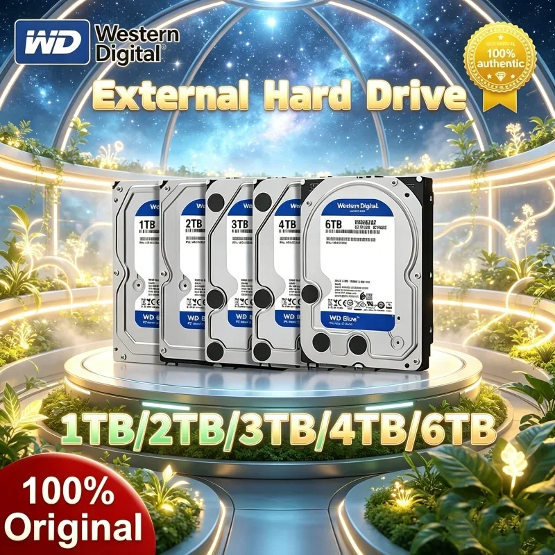 Western Digital WD BLUE 4TB 6TB 3.5" SATA III 5400 RPM 500GB 1T 2TB HD Hard Disk For Low-noise Monitoring NAS Desktop Computer
