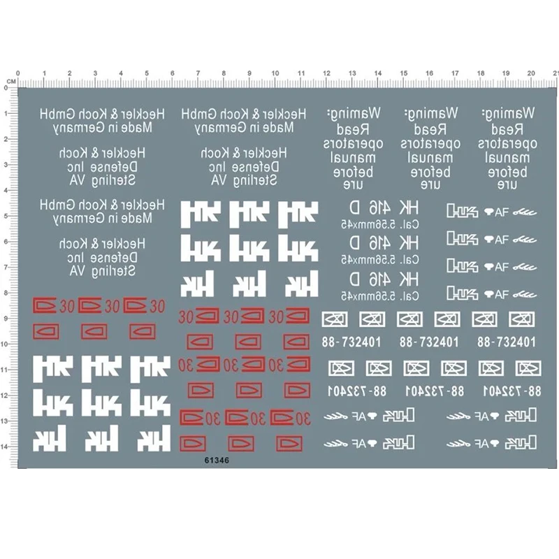 Super Detail Up hk 416 d Markings Model kit Water Slide Decal