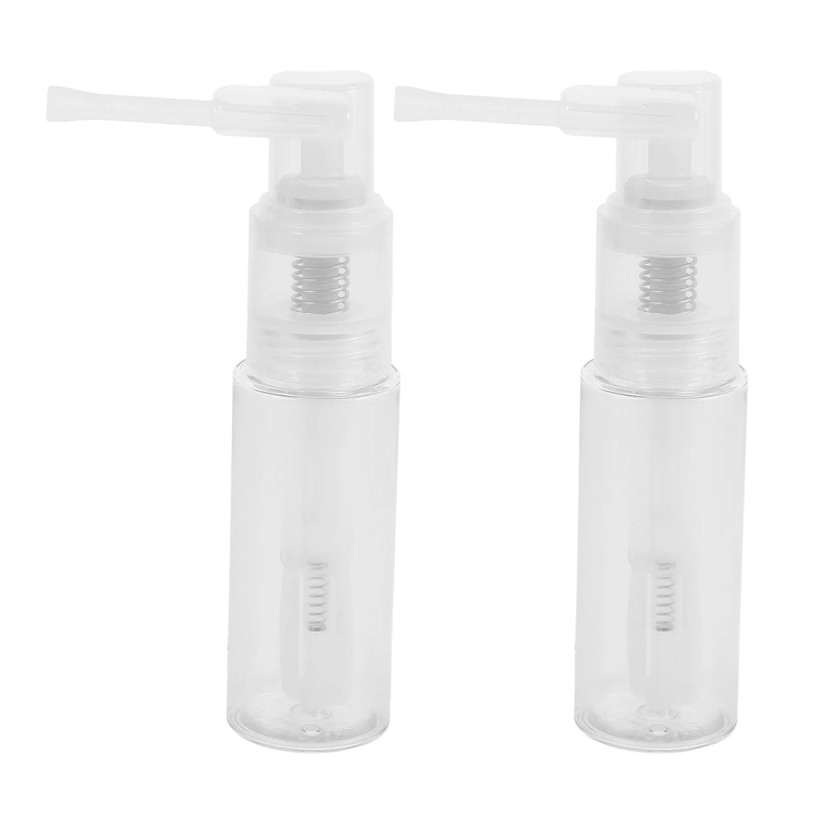 2Pcs 50Ml Clear Plastic Powder Spray Bottle Travel Friendly Push Type Refillable Dispenser for Loose Powder Talcum Hair Fiber