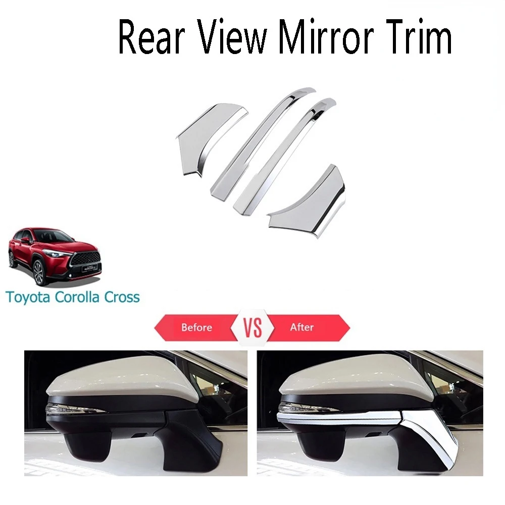 Car Rear View Mirror Trim Sequins Rear View Mirror Decoration Strips Cover for Toyota for Corolla Cross XG10 2021-Present