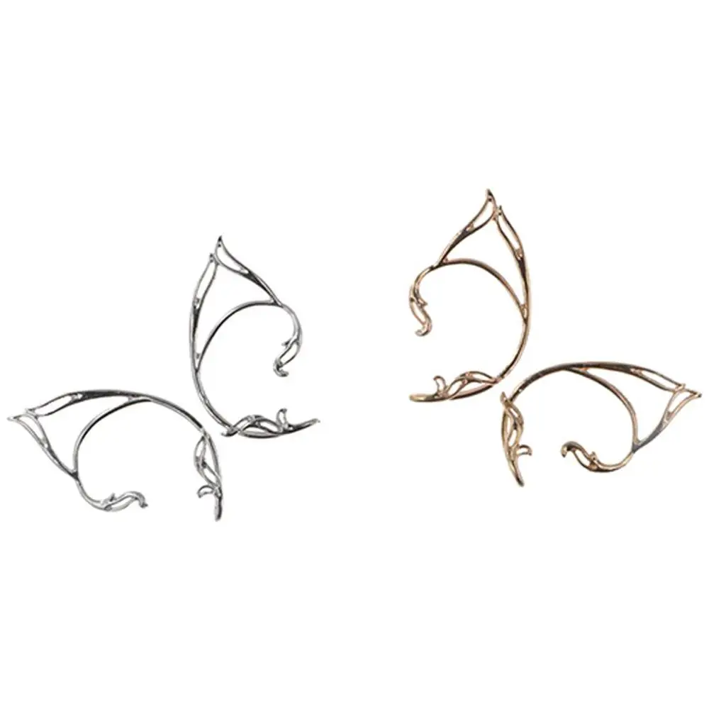 Sweet Alloy Elf Ear Clip Ear Cuff Korean Style Cat Ear Hollow Ear Clips Jewelry Accessories Single Side Earrings Carnival