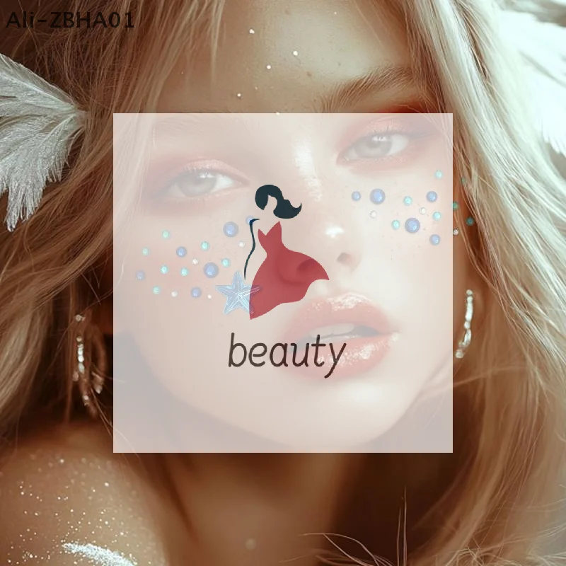 For Hair Eye Face Decoration Decal 3D Holographic Tear Drop Face Rhinestone Sticker Self-Adhesive Crystal Diamond Tattoo Sticker