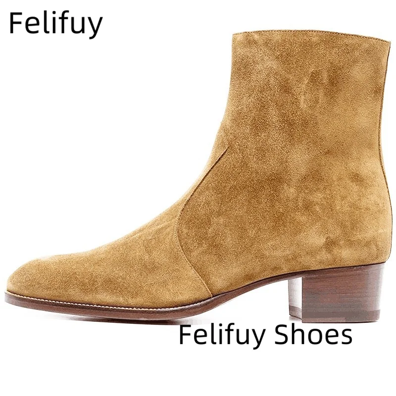 جلد طبيعي بني عالي الجودة أحذية الشتاء أحذية العمل غير الرسمية في الهواء الطلق كعب منخفض أحذية رجالي ريترو البقرة المدبوغ أحذية للرجال