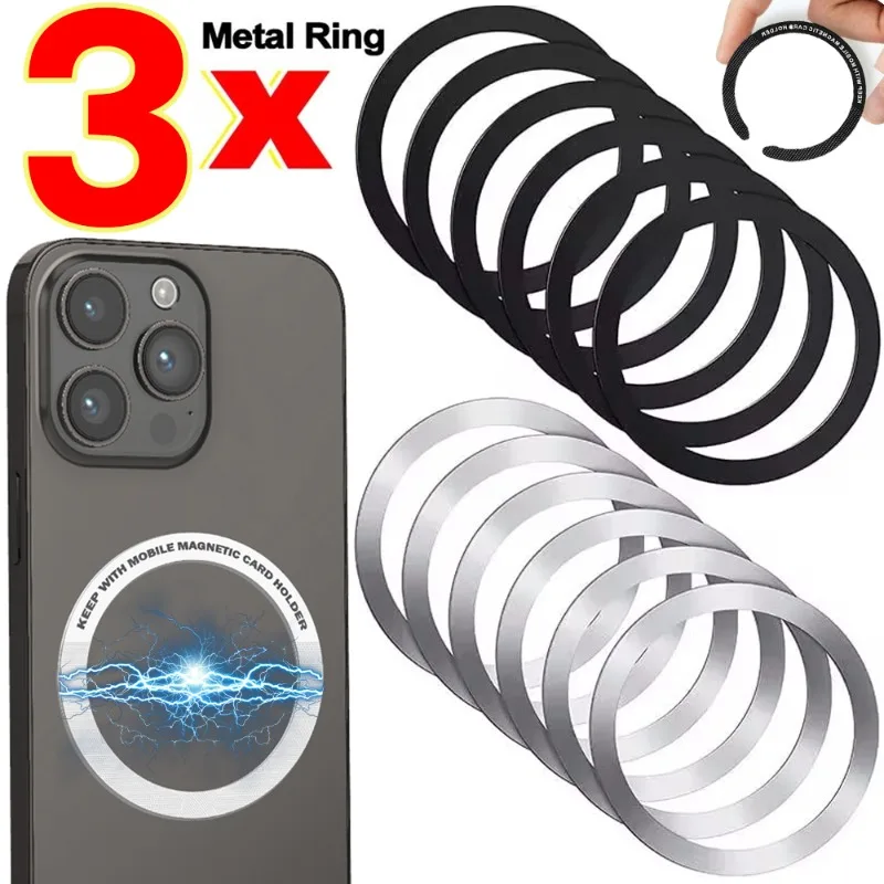 

Универсальный магнитный металлический кольцо-держатель для беспроводной зарядки MagSafe, магнитная наклейка-стикер для автомобильного держателя телефона для iPhone и Samsung