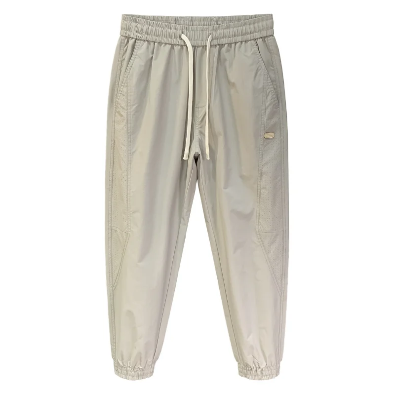 Summer thin quick drying casual pants for men, 2025 trend versatile, loose, comfortable, breathable sports ankle pants