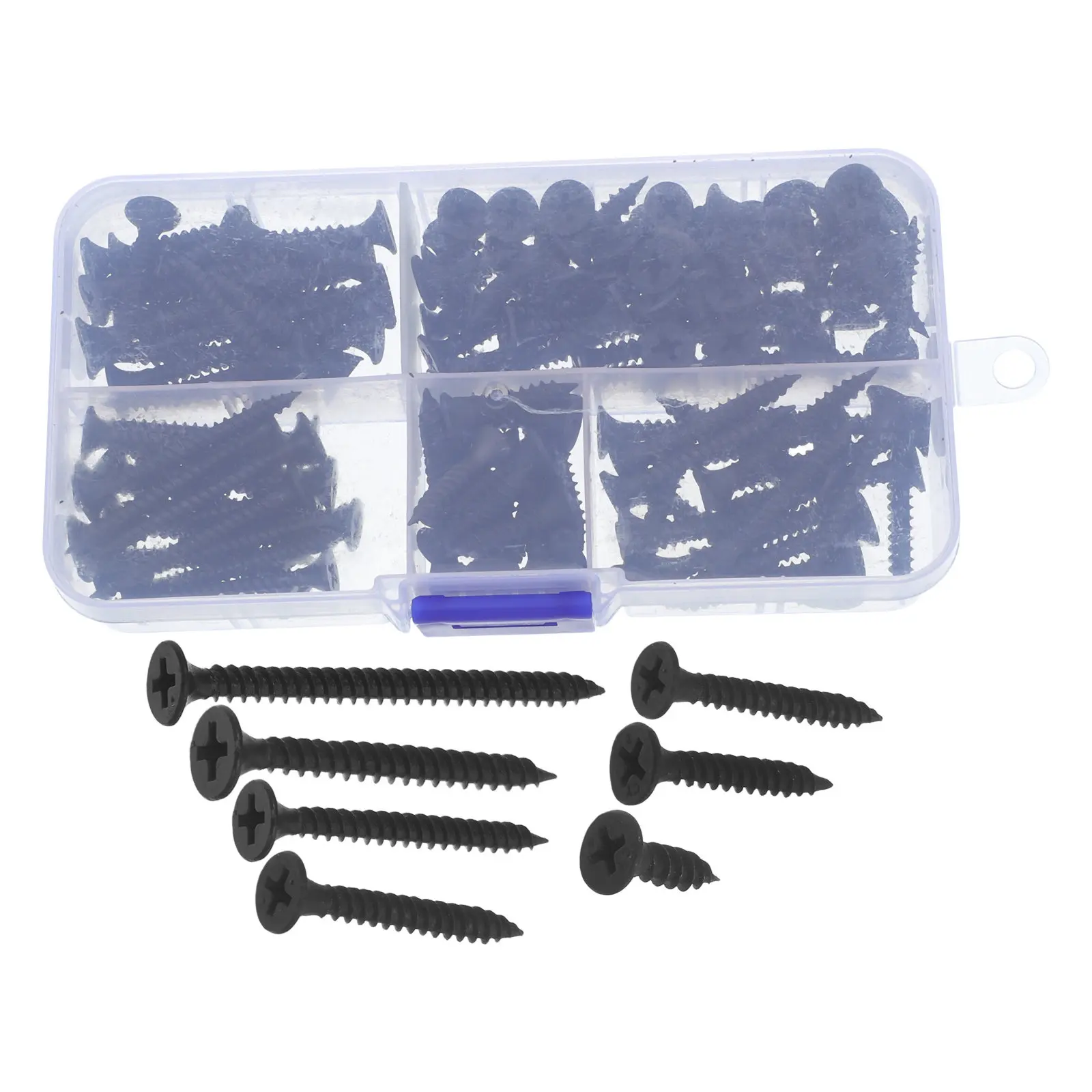 130Pcs Hardened Black Self Tapping Screws Kit Cross Countersunk Mini Screws for Wood Metal Plastic Plasterboard Construction