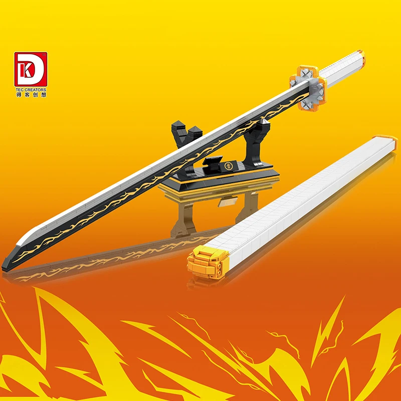 Demon Slayer One MOC Piece Katana Luminous Sword Building Blocks Diy Model Educational Toy Assembly Weapon Toy Brick for Gift