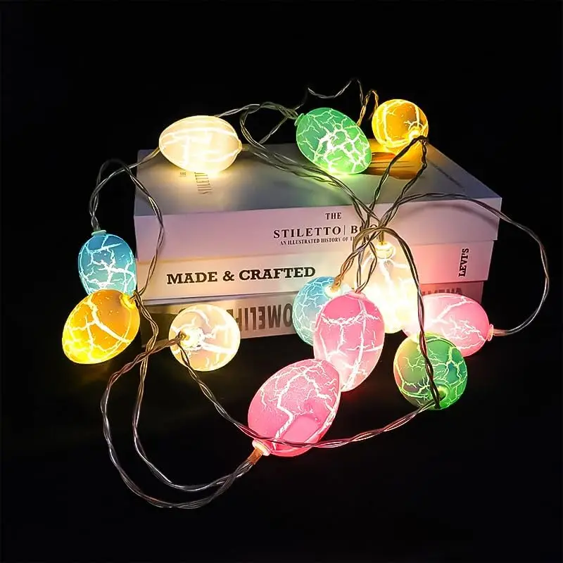 Imagem -04 - Easter Eggs String Lights para a Festa da Páscoa Pastel Lights 40 Led Pilhas Decorações Interiores 581