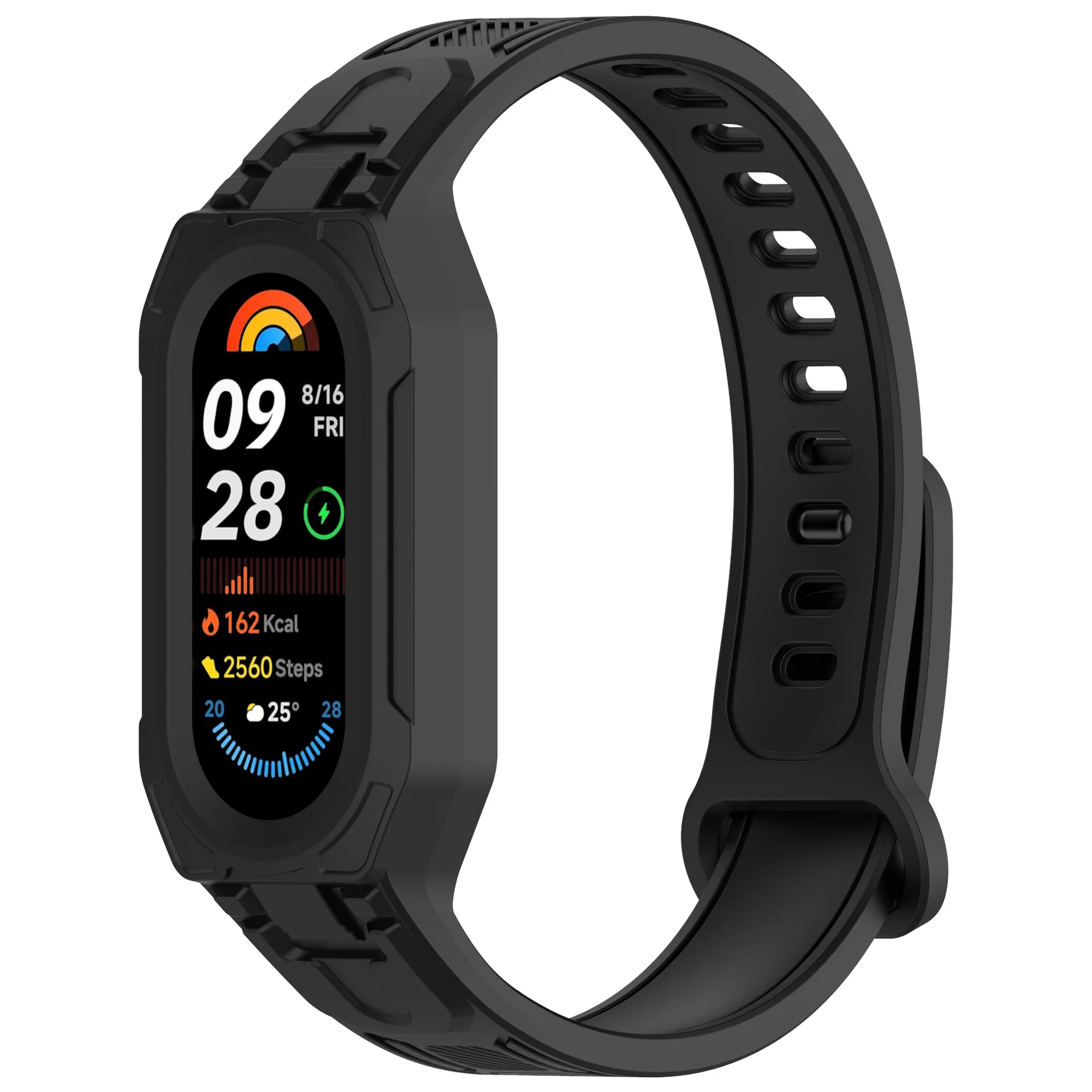Elegante traje con correa de silicona integrada para Xiaomi Miband 56789, correa de silicona Universal de una sola pieza