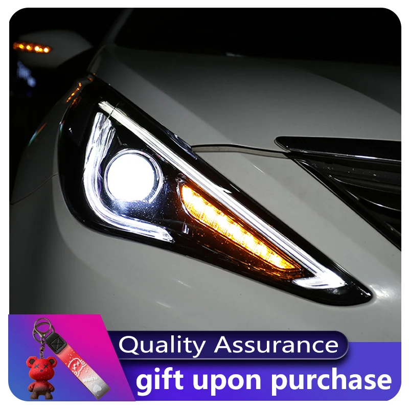 

Car Lamps For Hyundai 2011-2015 Sonata 8 Front Light MK8 DRL Head Lamp Signal Upgrade LED Headlight Lens Dynamic Accessories