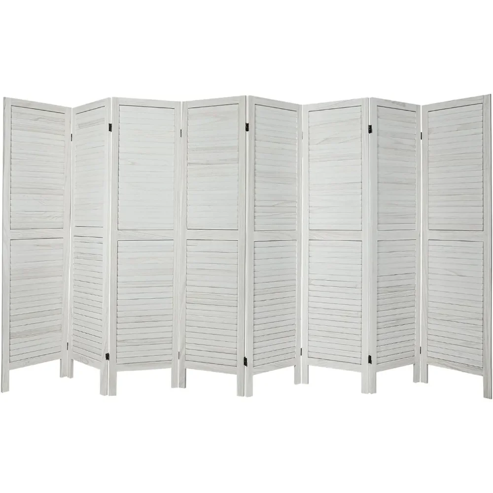 

8 Panel Screen & Room Divider, Fully Assembled 5.6Ft Wood Folding Privacy Screens, Room Separator Screen