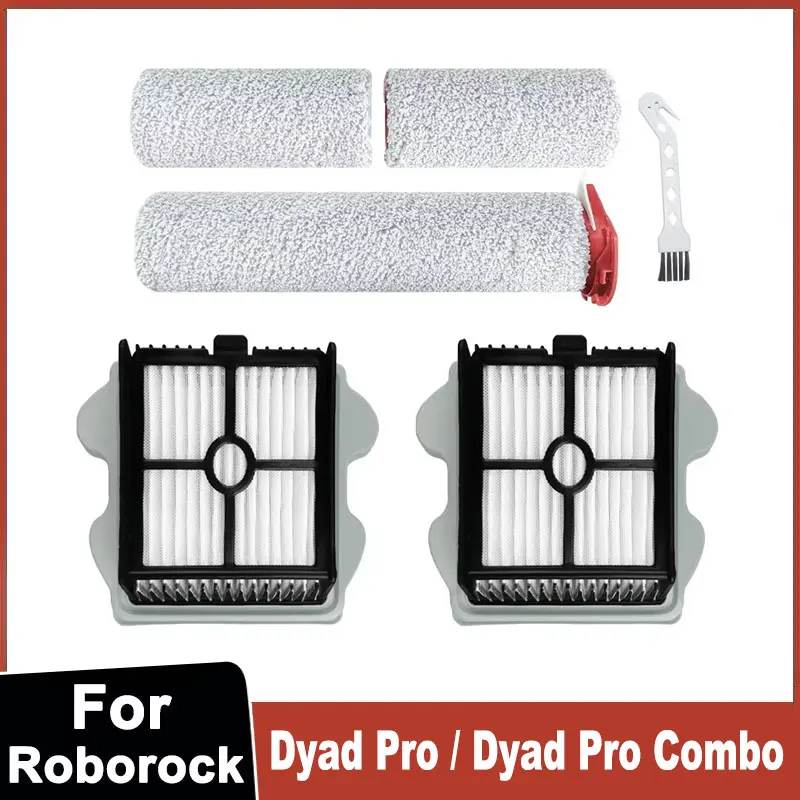 Compatible pour (Roborock Dyad Pro / Dyad Pro Combo / WD2H1A / A10 Ultra) rouleau de brosse souple filtre Hepa accessoire pièce de rechange