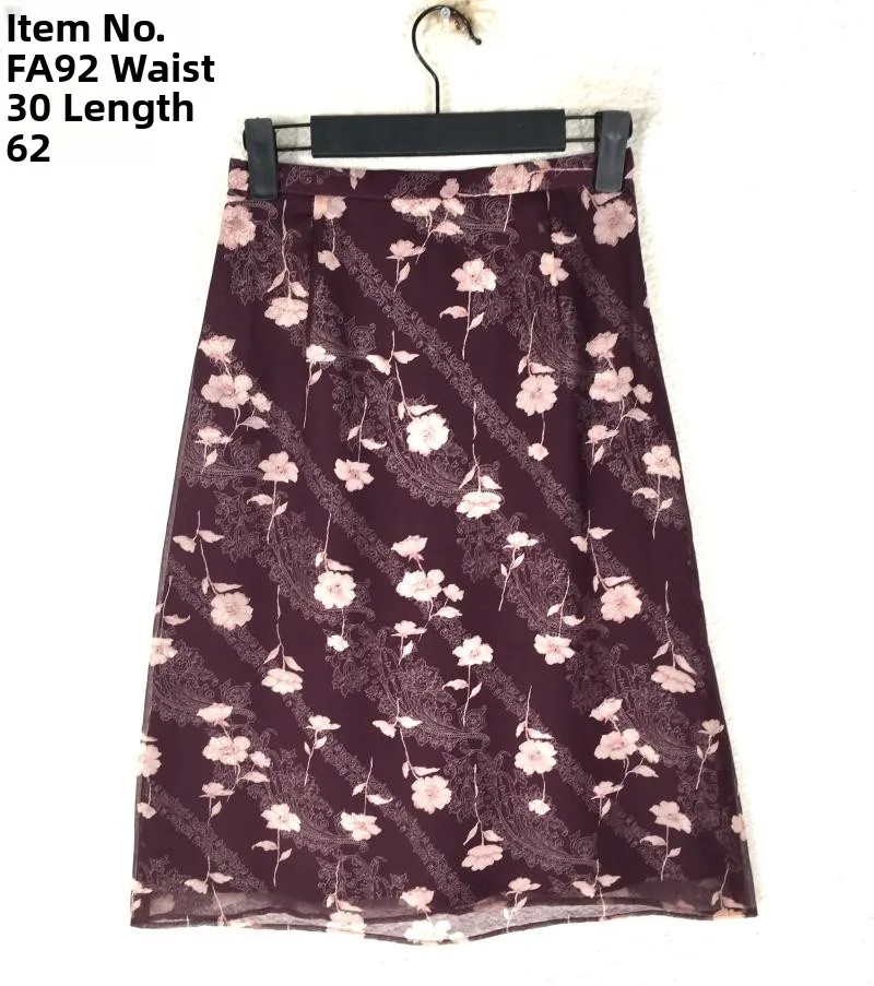 

Vintage Floral Print A-Line Skirt Elastic Waist Midi Skirt Summer Women's Versatile Country Sle f-length Skirt