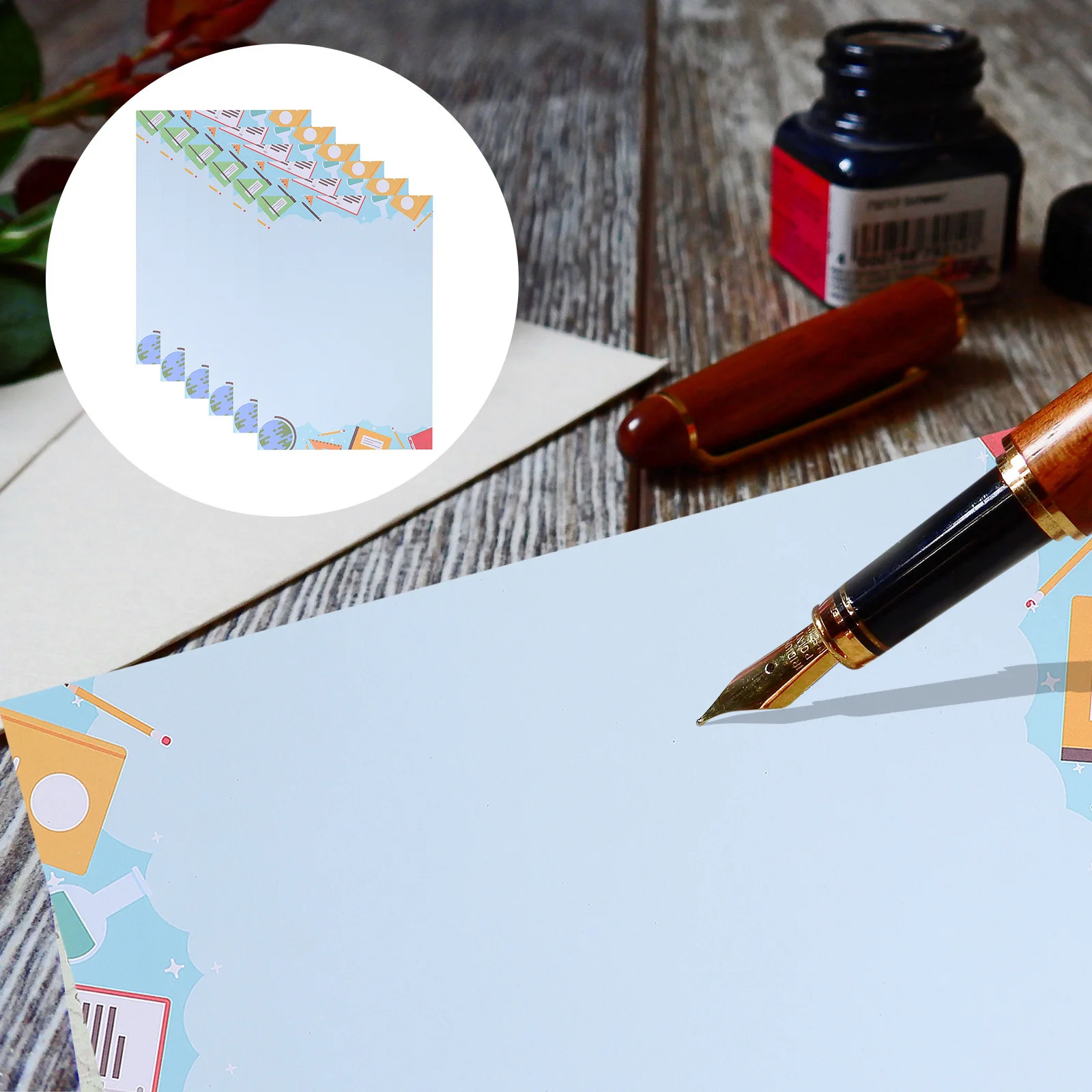 

50pcs Colorful Letter Printed Writing Stationery For Students Cute Note Chic Writing Supplies Cartoon Lovely Paper High-Quality