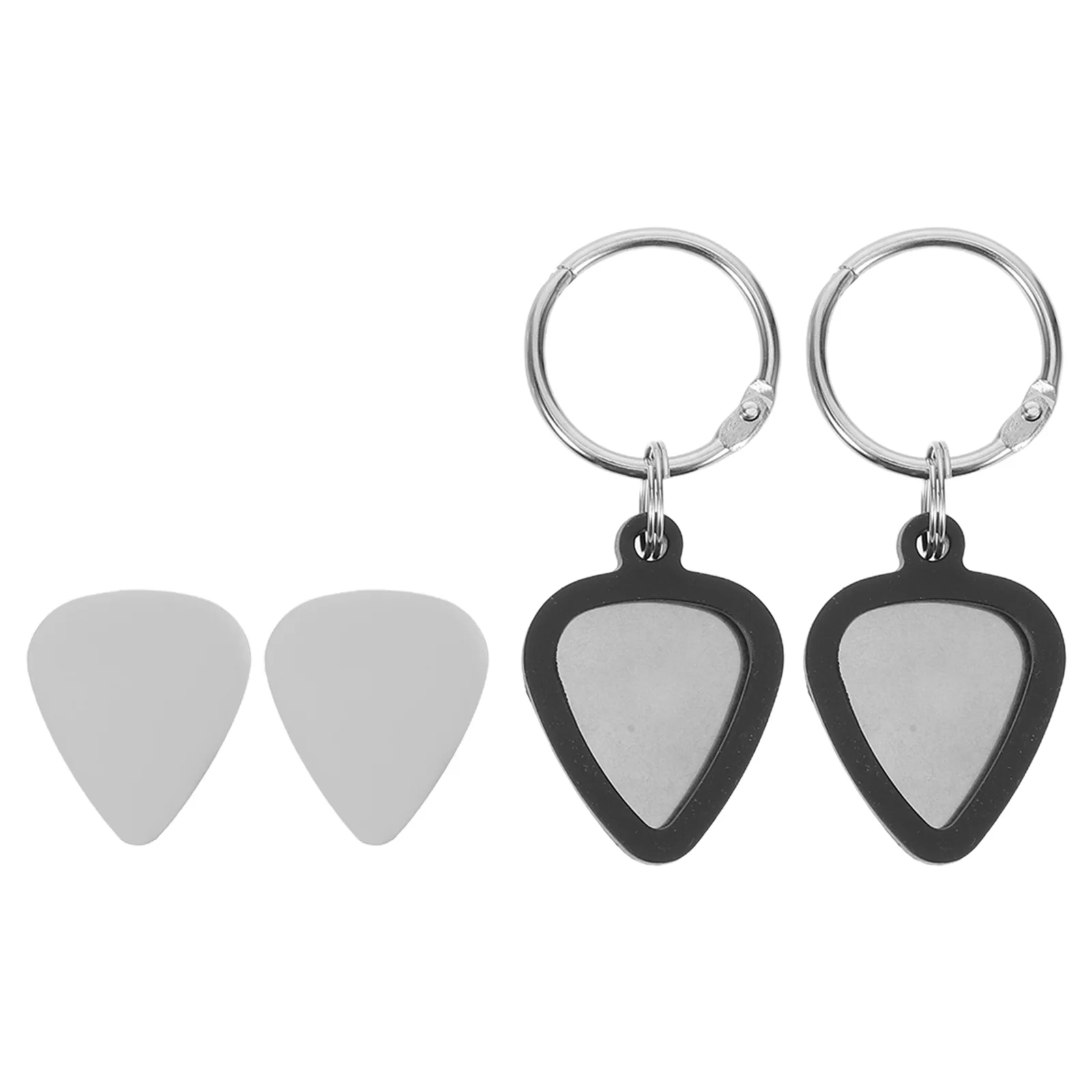 

Silicone Guitar Pick Holder Keychain Durable Material Clip Structure Portable for Travel and Performances Black
