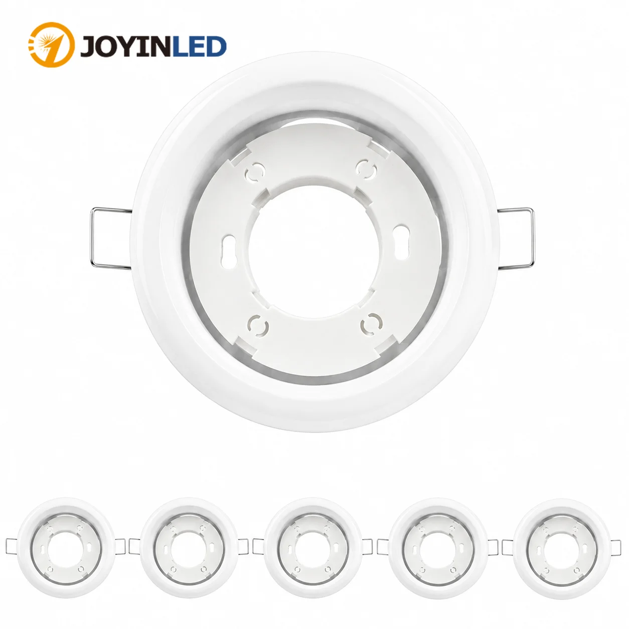 JOYINLED 2/6PCS GX53 Compatible Spotlight Frame Recessed Ceiling LED Downlight Housing Trim Ring Round Black White Gold Chrome
