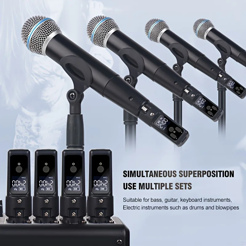 2.4GHz Wireless XLR Microphone System – Rechargeable Transmitter & Receiver Adapter for DSLR Camera/Sound Mixer/PA Speaker