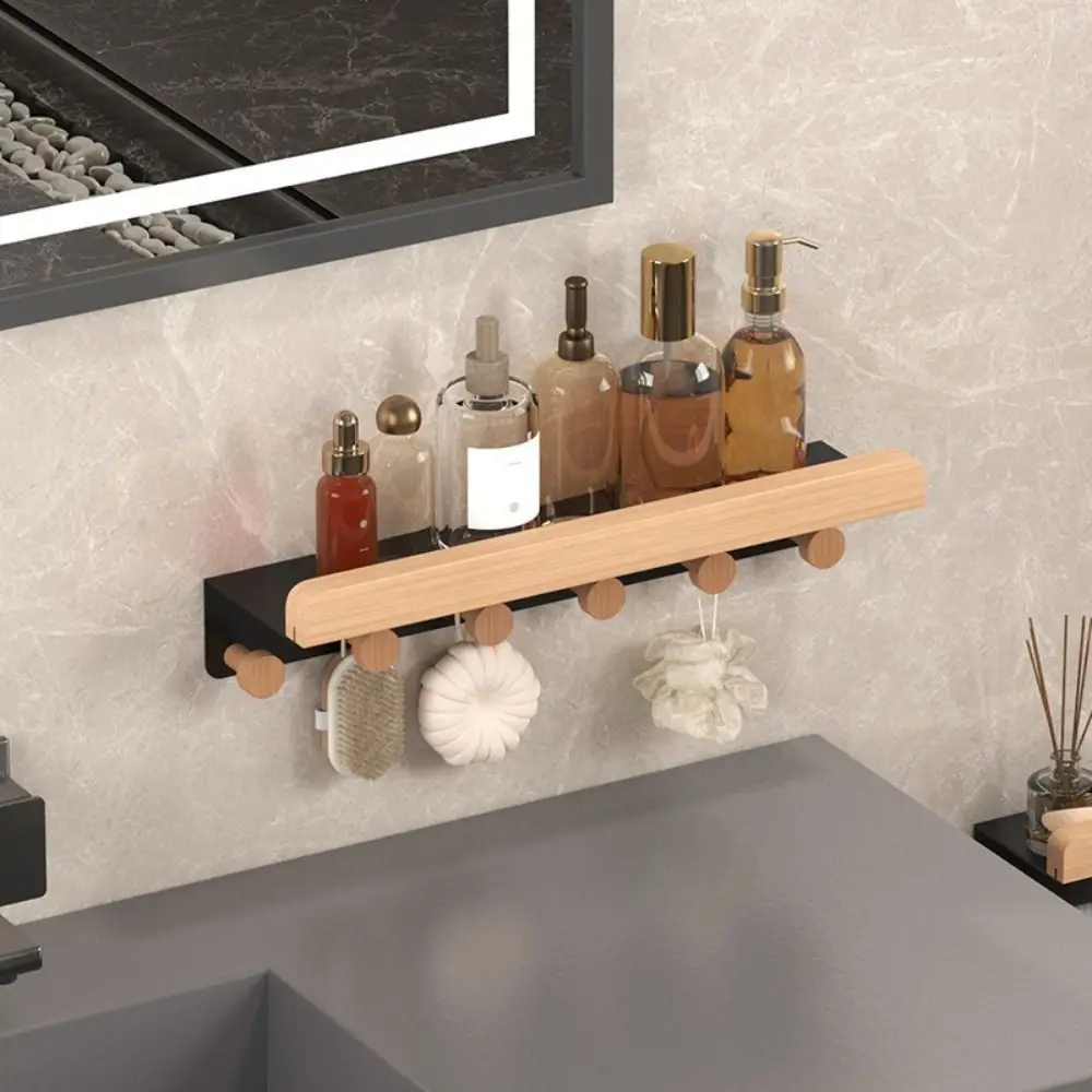 

Деревянная подвесная вешалка для специй, настенная, 6 крючков, крючок для полотенец, компактный дырокол, бесплатная дверь, задний крючок для одежды, кухонные принадлежности