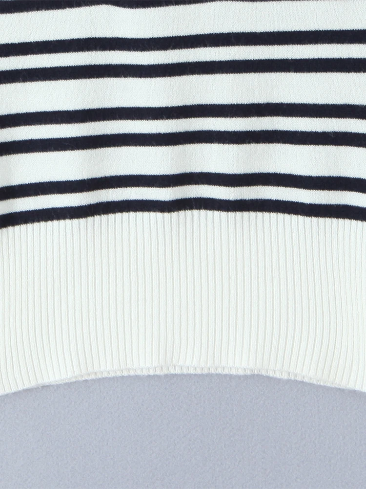 تشو ساو بيوتي 2025 المرأة موضة جديدة الحلو مخطط محبوك تانك القمم مثير الرسن الخامس الرقبة بلا أكمام تي شيرت شيك عارية الذراعين #6