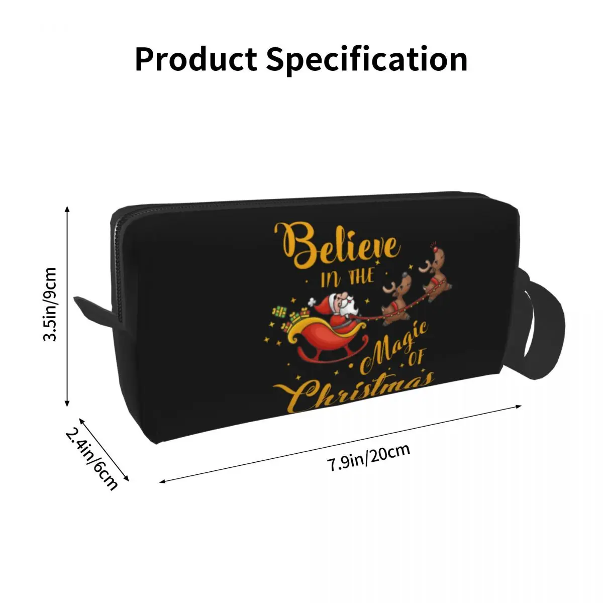 Lustige Santa Claus Reise Kultur beutel für Frauen glauben an die Magie von Weihnachten Make-up Kosmetik tasche Beauty Storage Dopp Kit