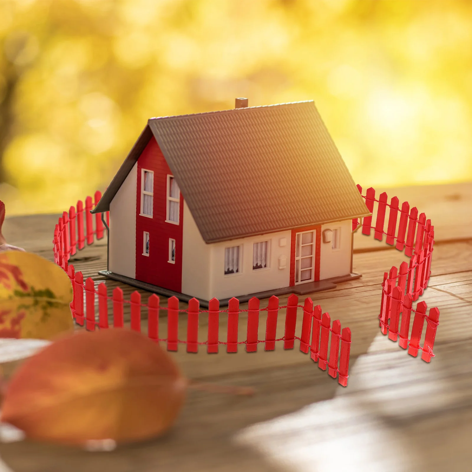 

Mini Wooden Fence Decor Craft Projects Accessories Rustic Miniature Garden Border Picket Fence for Farm