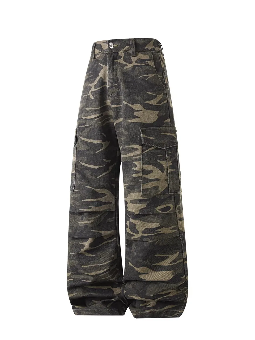 

Camouflage Loose Fit Straight Leg Jeans Men's Spring Autumn New American High Street Workwear Sle Trendy Brand Vibe Jeans