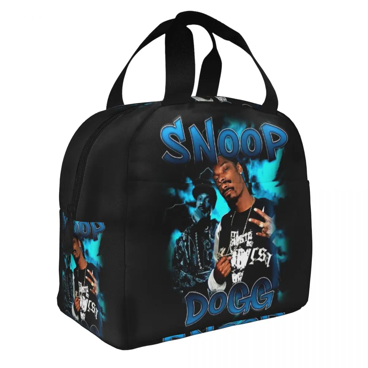 Custom Snoop Dogg Vintage 90s Resuable Lunch Box for Women Waterproof Music Rapper Thermal Cooler Food Insulated Lunch Bag