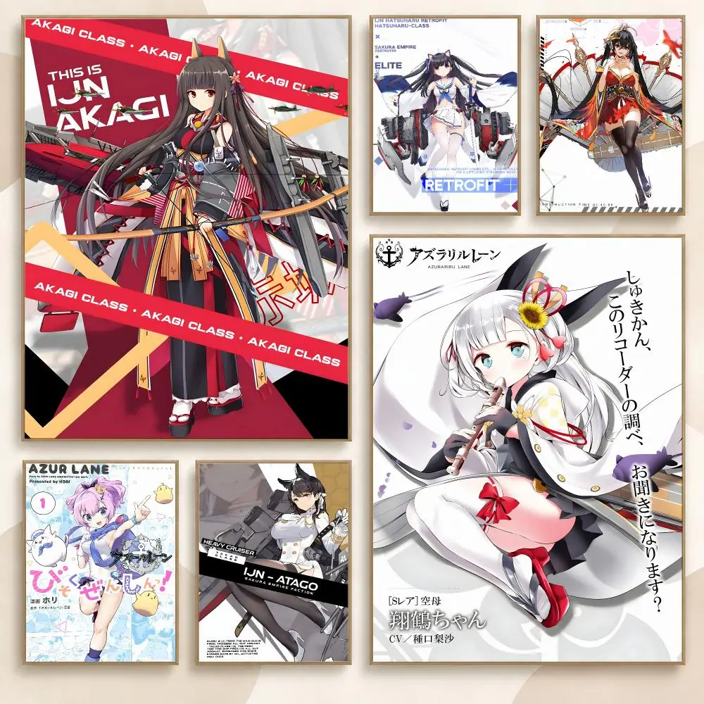 Azur Lane Anime Style Naval Game Warship Girl Series Poster Contemporary Wall Art Print for Bedroom & Living Room, Unframed