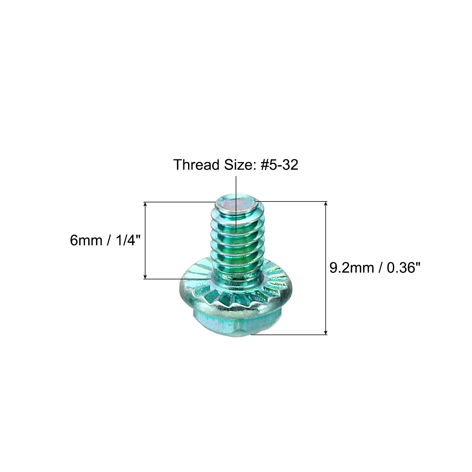 30/50 Pack Thread Ground Screws Green Electrical Grounding Screw Hex Phillips Head Flanged for Home Electrical Lamp