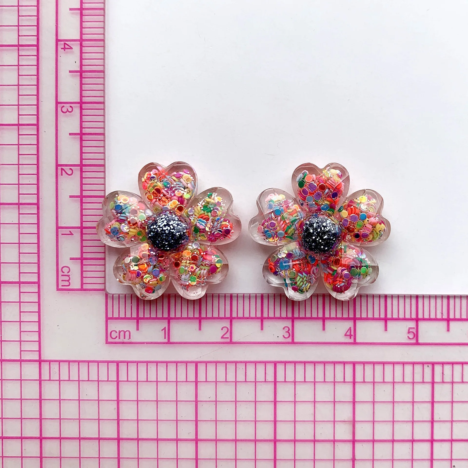 10pcs Mini Kawaii Resin Shining Flower Flat Back Cabochons Scrapbook Diy  Party Hairpin Accessories Home Decoration Craft