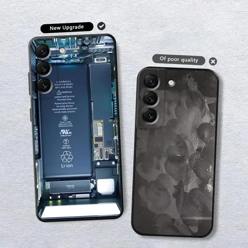 Placa de circuito da placa-mãe preto macio caso capa do telefone para samsung galaxy a35 a51 a73 a36 a32 a23 a53 a41 a22 a52 a26 a72 a25 a71