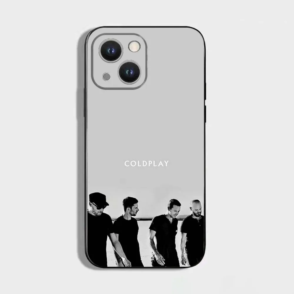 Moon Music Coldplay Band Phone Case For iPhone 16,15,14,13,12,11 Plus,Pro Max,XS,X,XR,SE,Mini,8,7,Soft Silicone Black Cover