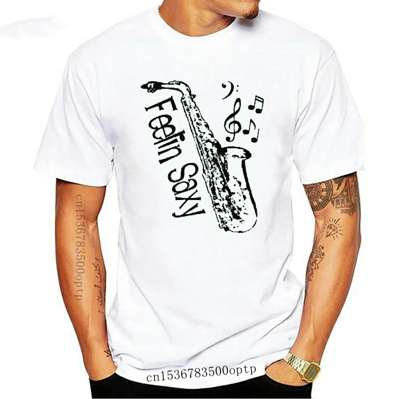 New Saxy Funny Saxophone T Shirt Men Women Sax Humor Tee Harajuku Hip Hop TEE Shirt 100% Cotton T-shirt