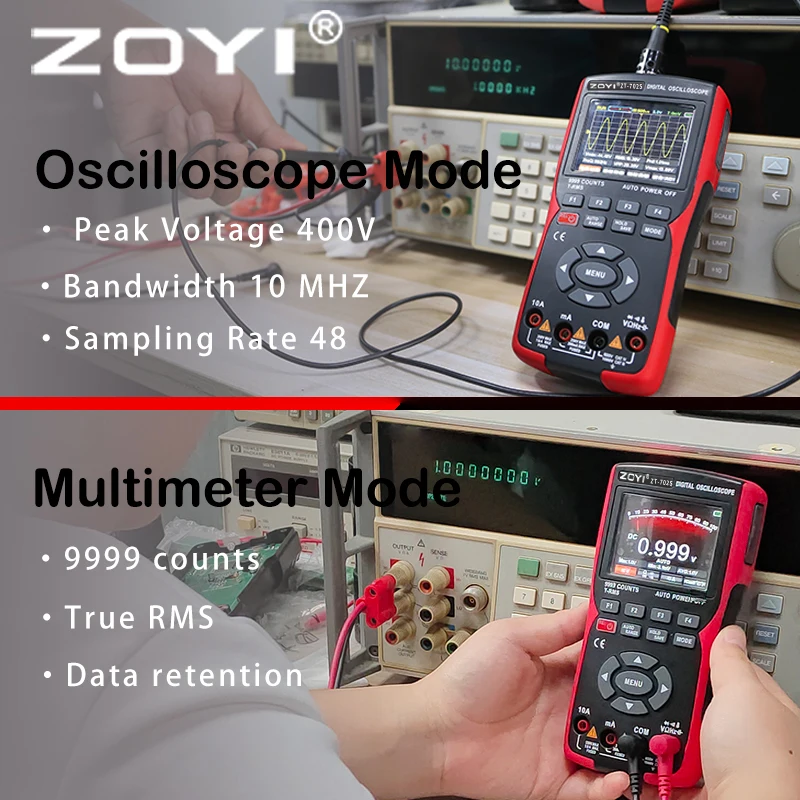 ZT 702s 2in1 Digital Oscilloscope Multimeter 9999 Counts  Multimetro Meter 48M/S Waveform Data Storage and ZT-Y is a Multimeter