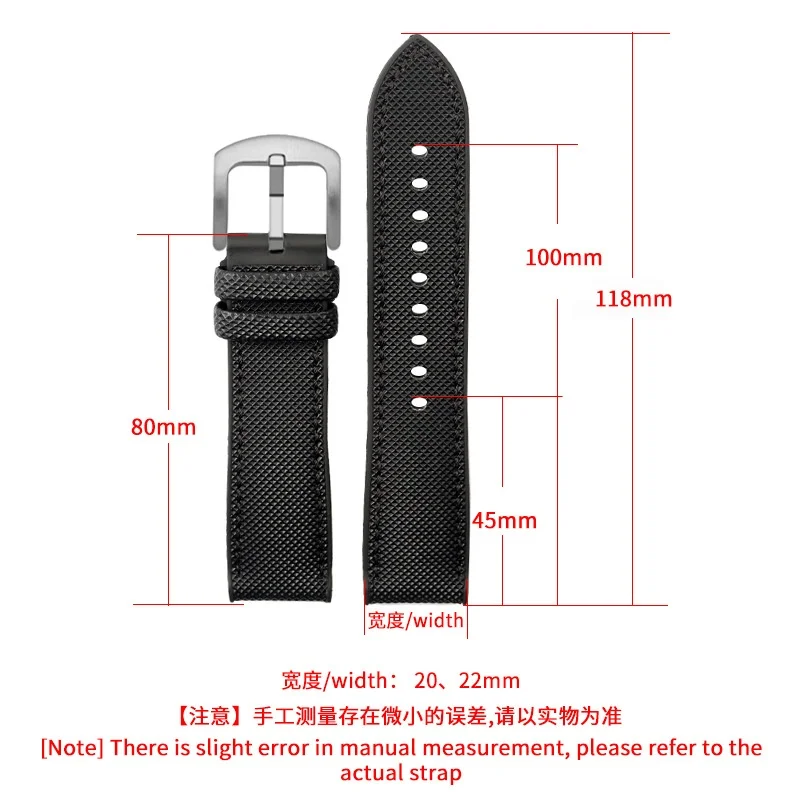 for IWC Pilot Mark Tissot Omega 18 Portuguese Tudor Breitling Nylon Rubber Bottom Watch Strap Watchband 20mm 22mm view 2