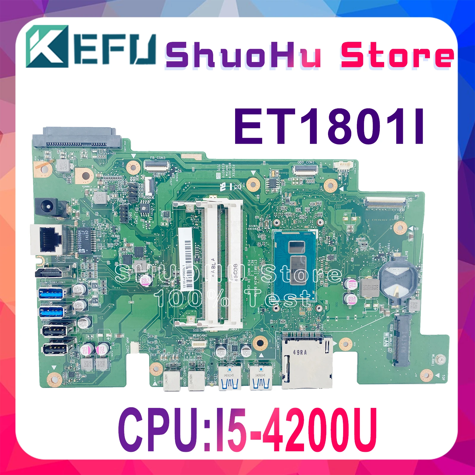 

ET1801I all-in-one computer motherboard suitable for ASUS ET1801I all-in-one computer motherboard CPU: I5-4200U 100