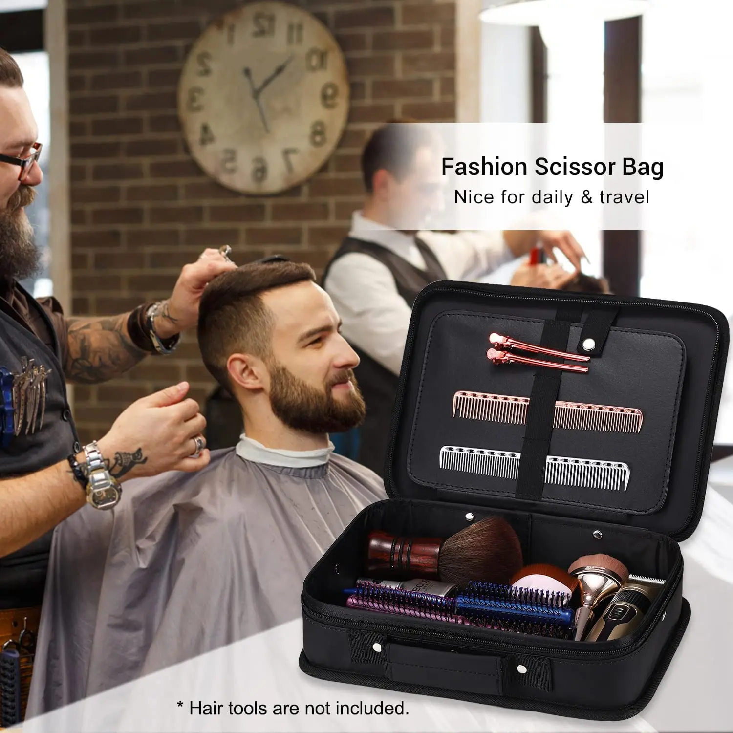 Salon Haridressing Bag Barber Haircut Scissors Bag Clippers Combs Hair Styling Accessories Case Multi-Function Storage Organizer