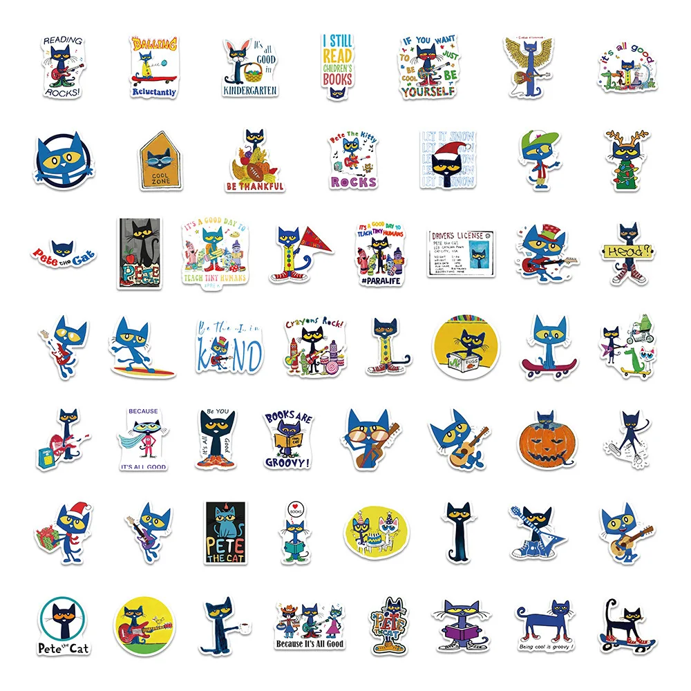 54 個漫画ピート猫落書きステッカースーツケース文具ラップトップコンピュータギター携帯電話 DIY 装飾デカール子供のおもちゃ