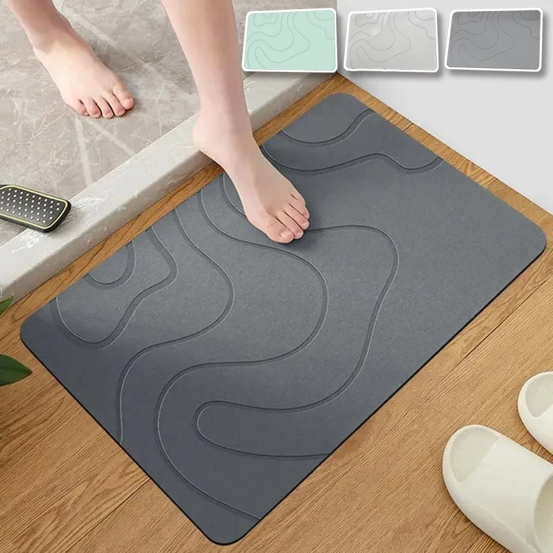 1PC Kieselguhr BathMat Non Slip Shower Mat Bath Mats Quick Drying Floor Mat Bath Mats Super Absorbent Bathroom Mat, Bathroom Rug