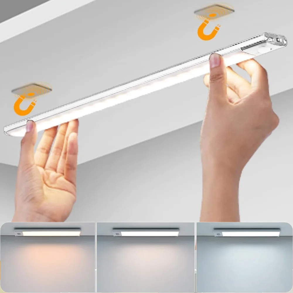 ナイトライトモーションセンサーワイヤレス-led-usb-充電式ウォールランプ-3-色調光ナイトランプ装飾寝室キャビネット