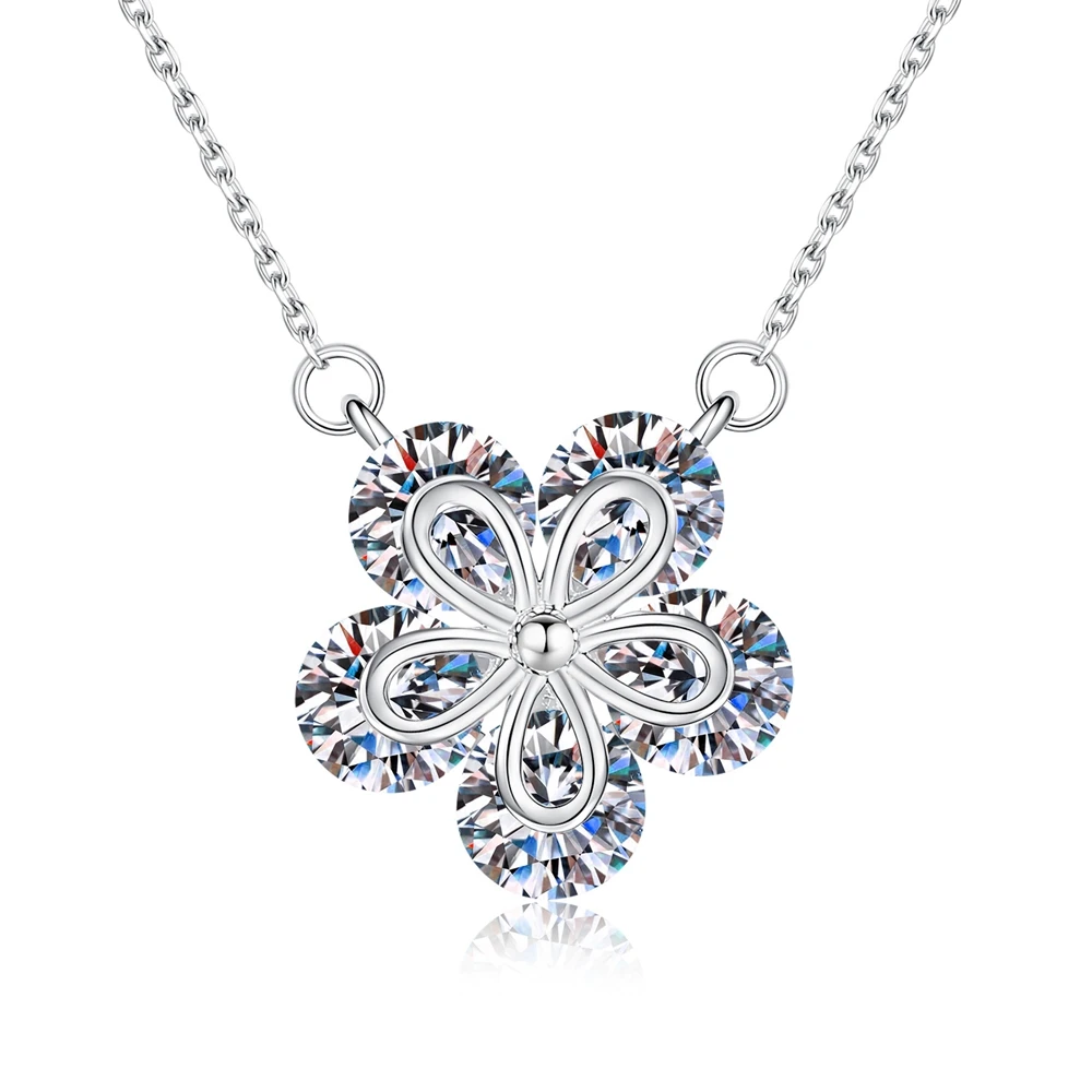 D Color VVS1 2.5ct Moissanite Pendant Necklace S925 Sterling Silver for Woman Party Jewelry Gift